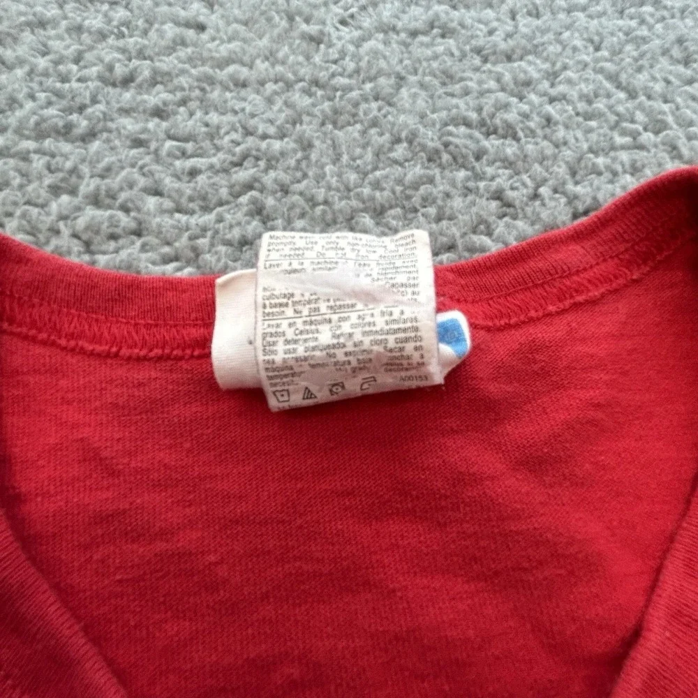 Champion Tshirt Men Small Red Bulldog Logo Mascot‎ Patch Sports